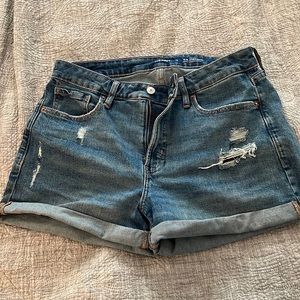 Old navy OG straight high waisted denim shorts distressed